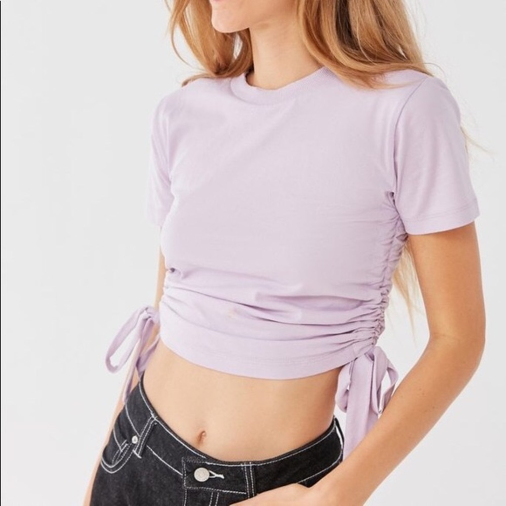 Urban Outfitters Purple Tia Side Cinch Tee